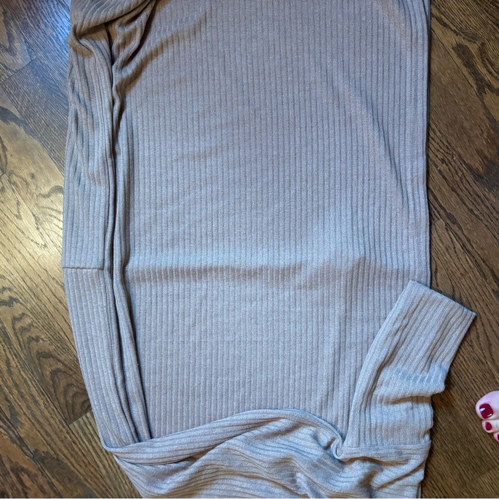 Tan Ribbed Cardigan - Picture 2 of 4